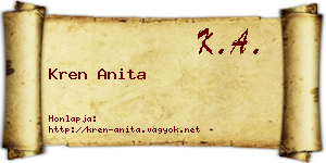 Kren Anita névjegykártya